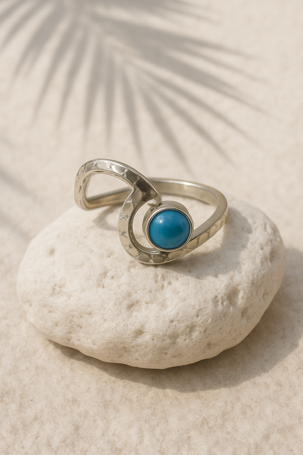 Pierścionek Fala z Turkusem