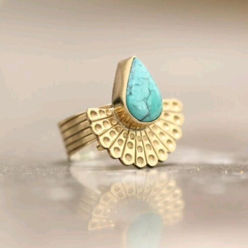 Pozłacany Pierścionek Lazaret Azure